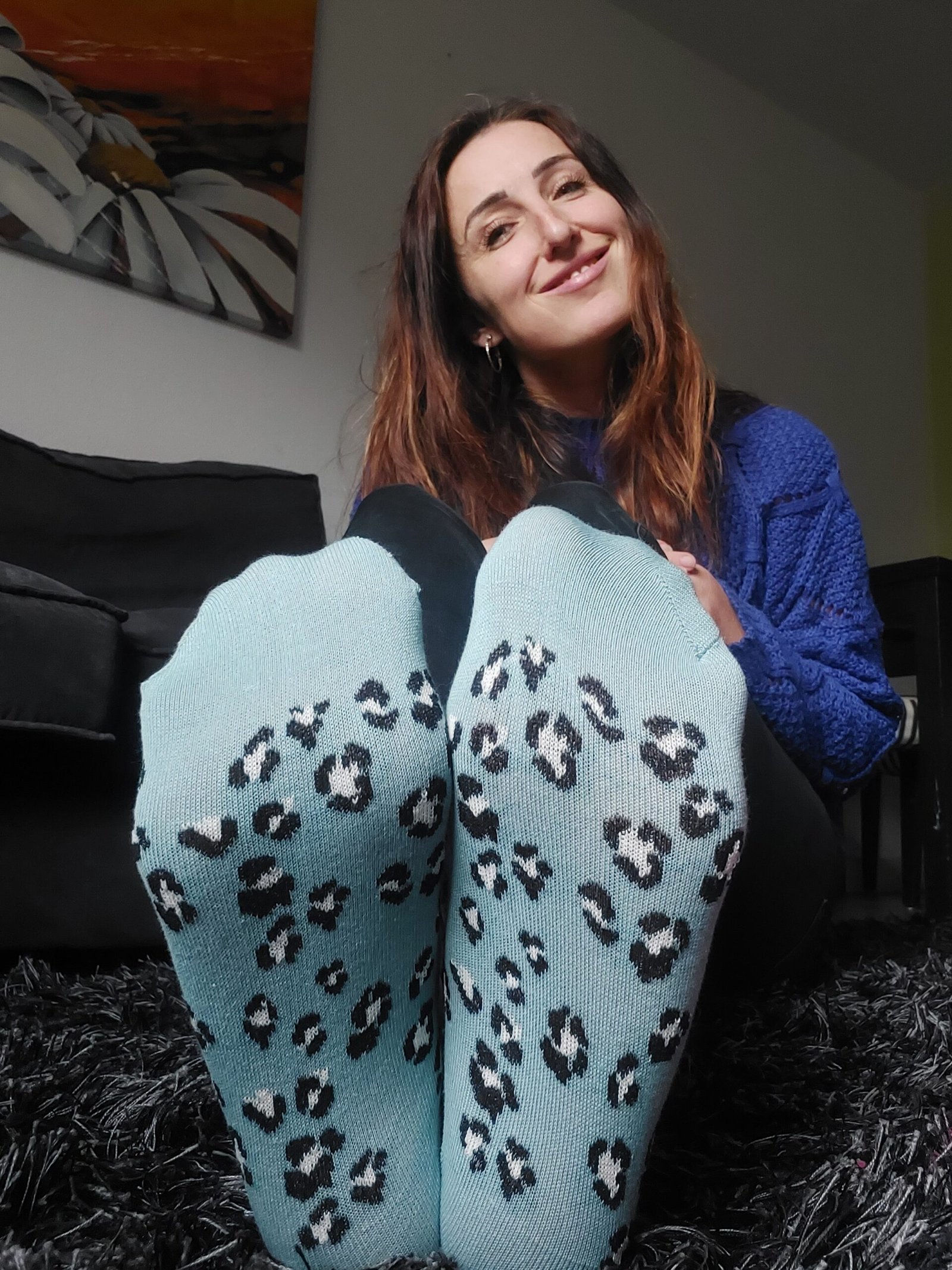 Blue socks with print – Goddess Croma